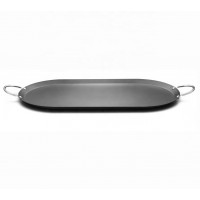 42 CM carbon steel frying pan crepe pan with induction bottom non stick coating long shape cooking roasting pan