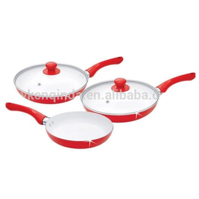 Wholesale high quality 5 pcs non stick ceramic coated frying pan set with lid