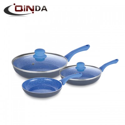 Hot Selling Cheap Custom 3pcs Non-stick Electric Frying Pan Set with Marble Coating