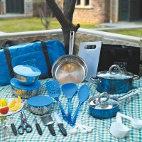 33 Pieces Nylon Stainless Steel Outdoor Travel Picnic Camping Cooking Utensils Set