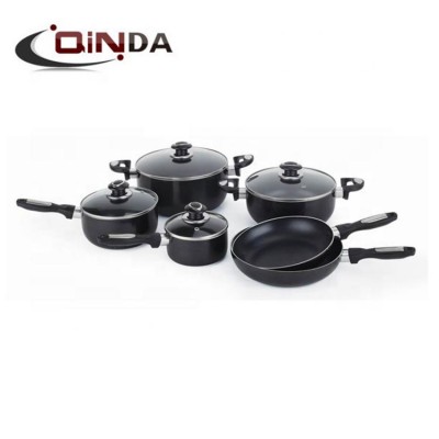 16 pcs prestige non-stick aluminum cookware set with silicone handle and ceramic coating